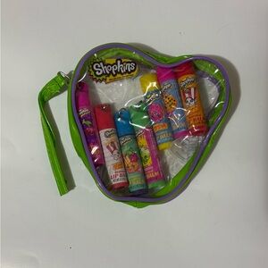 Shopkins Lip Balm Set with Pink, Blue, and Yellow